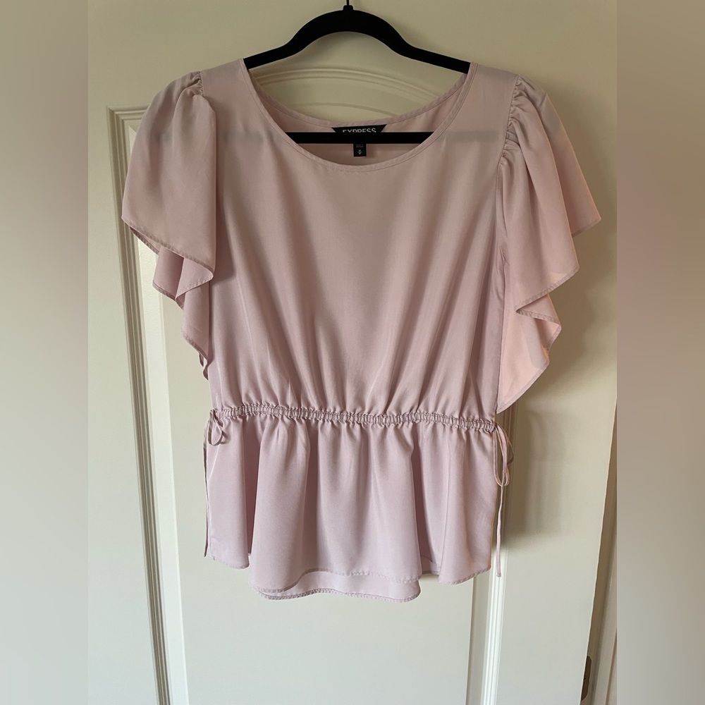 Express - pink ruffle sleeve top